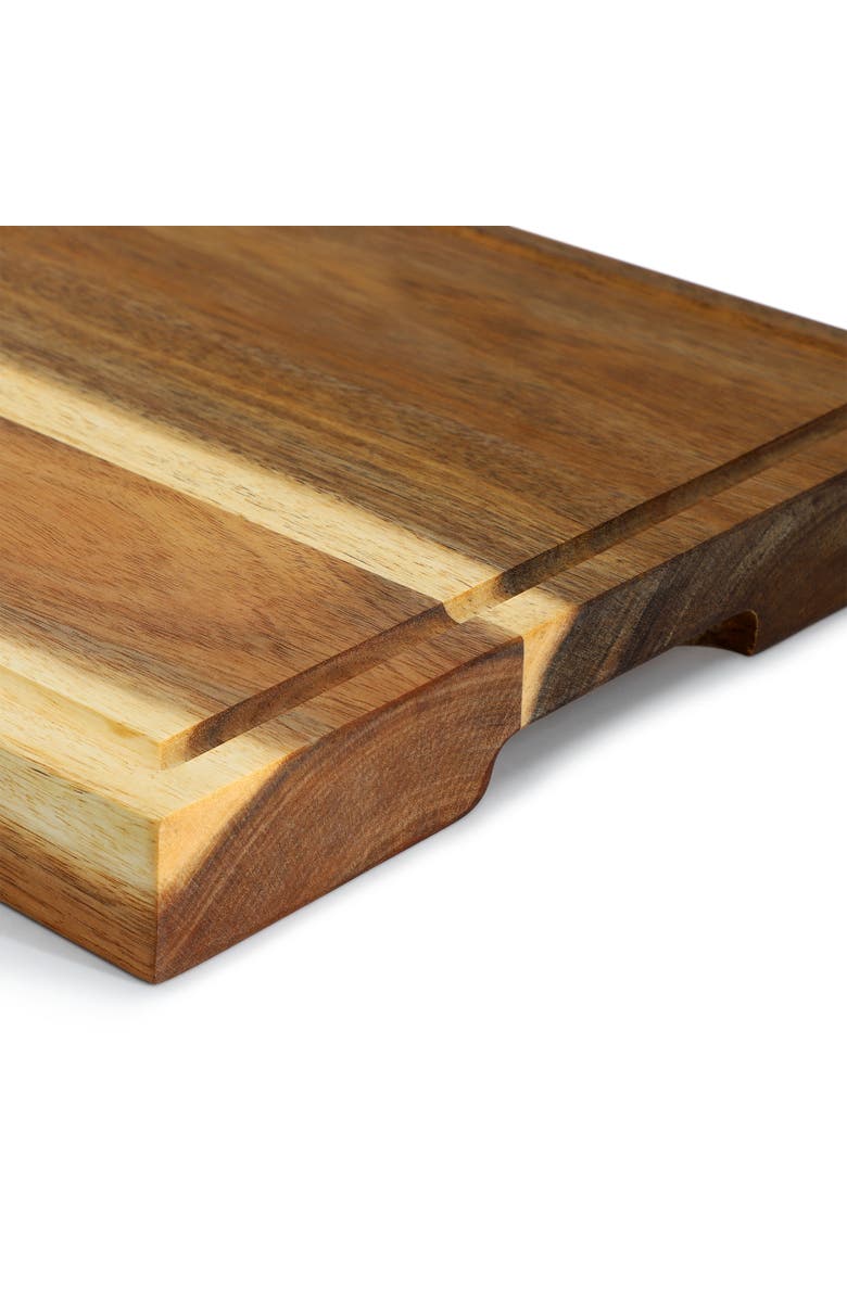 Megachef 15.5 x 12 Inch Acacia Wood 1.5 Inch Thick Carving and Cutting Serving Butcher Board with Juice Groove, Alternate, color, Acacia
