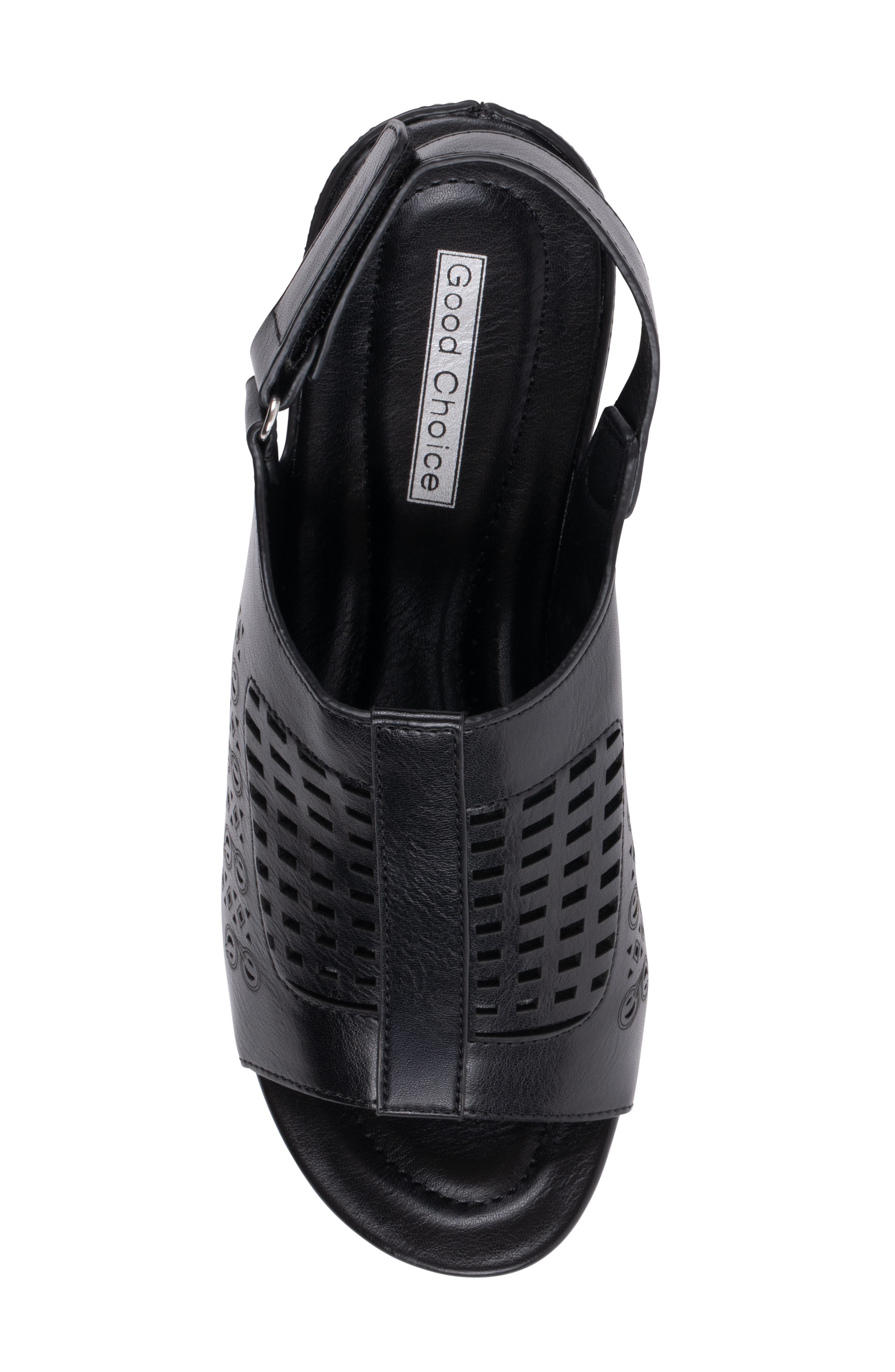 GOOD CHOICE NEW YORK Mahina Wedge Sandal, Alternate, color, Black