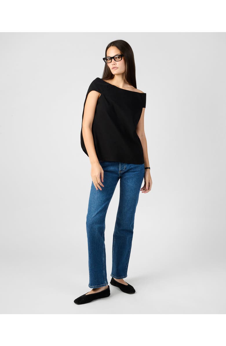 WeWoreWhat Off Shoulder Cape Top, Alternate, color, Black