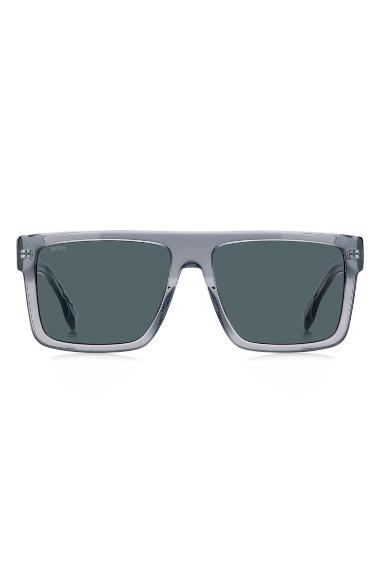 BOSS 58mm Sunglasses, Main, color, Blue/ Grey