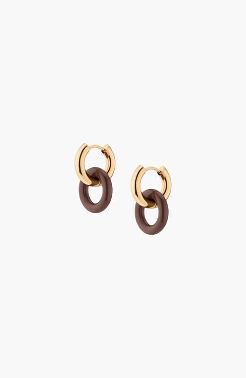 Maroon Bold Connection Earrings