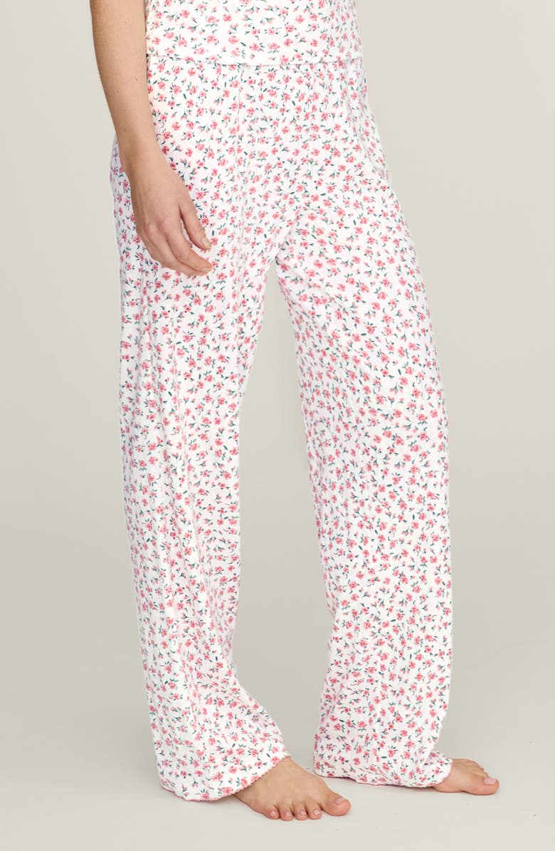 Petite Plume Pima Cotton Pointelle Pants, Alternate, color, Pink
