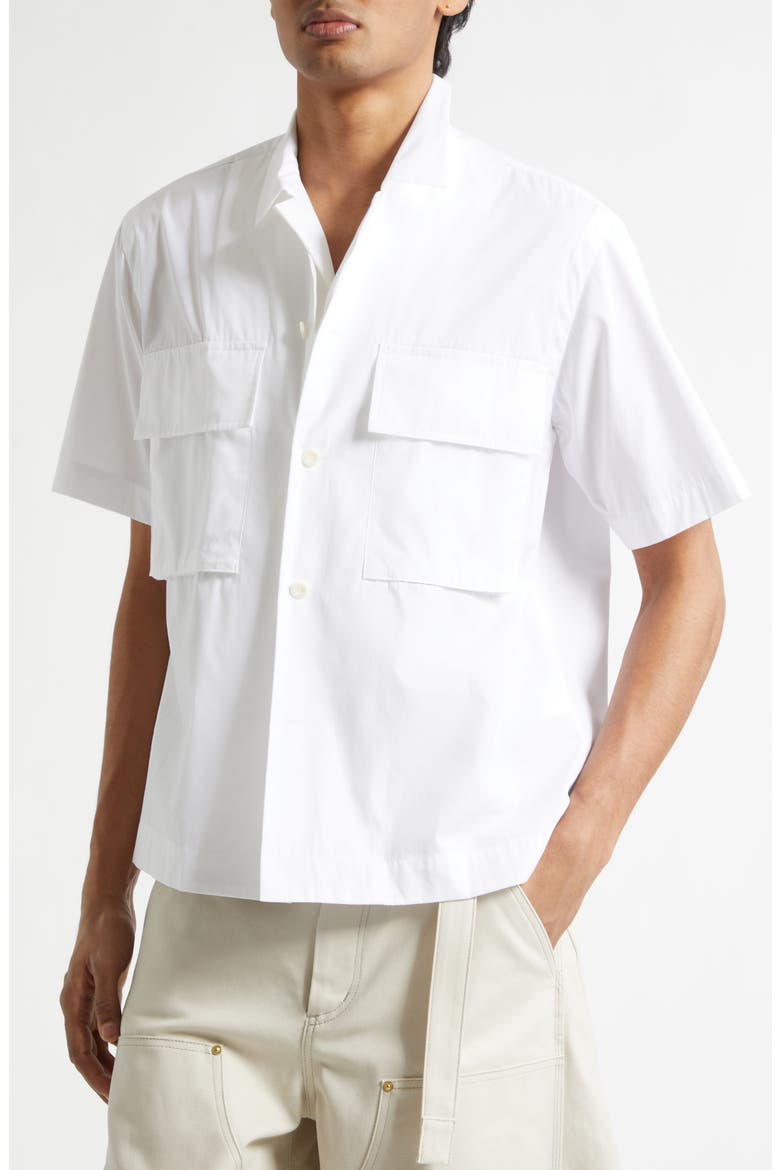 Poplin Camp Shirt, Alternate, color, OFF WHITE