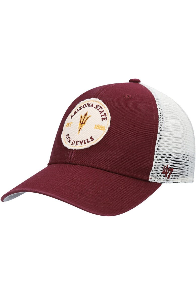 Men's '47 Maroon Arizona State Sun Devils Howell MVP Trucker Snapback Hat, Main, color, Maroon