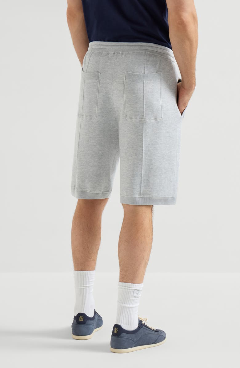 Brunello Cucinelli Double knit Bermuda shorts, Alternate, color, Pebble