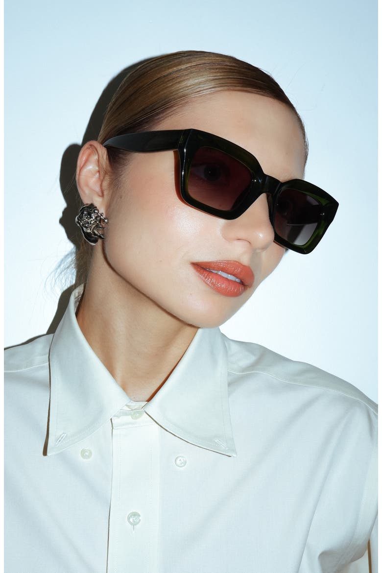 Onassis Sunglasses, Alternate, color, Moss Green