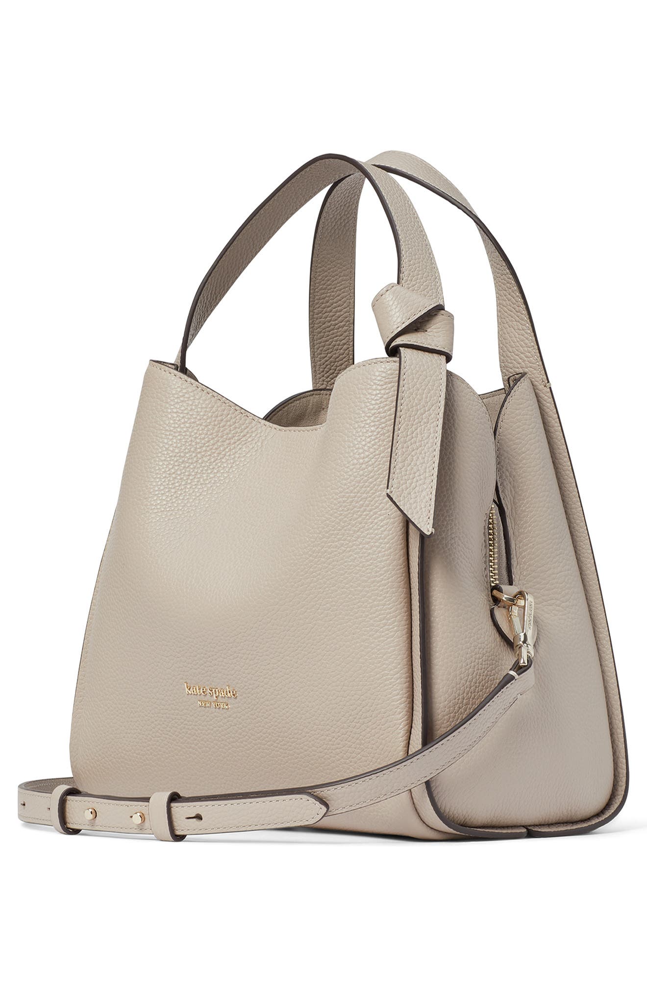 knott medium leather tote, Alternate, color, MUSHROOM CAP