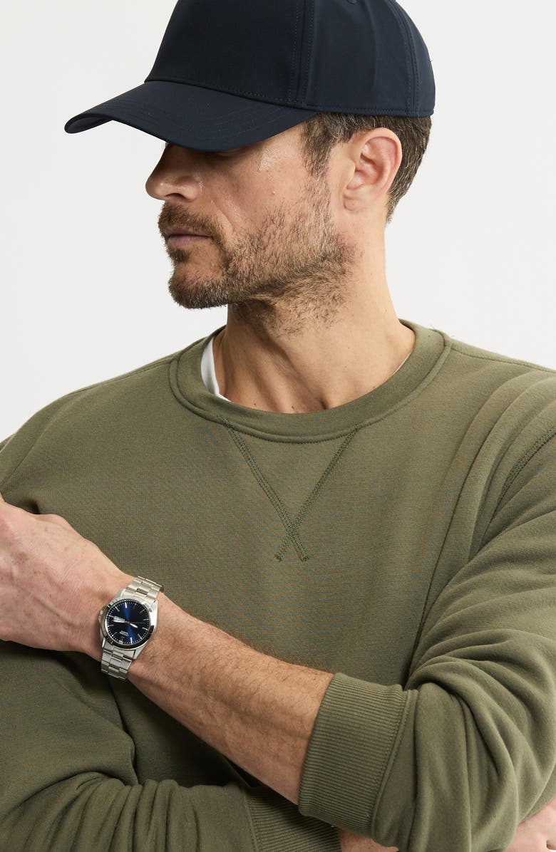 JACHS Faux Shearling Lined Crewneck Sweatshirt, Alternate, color, Olive