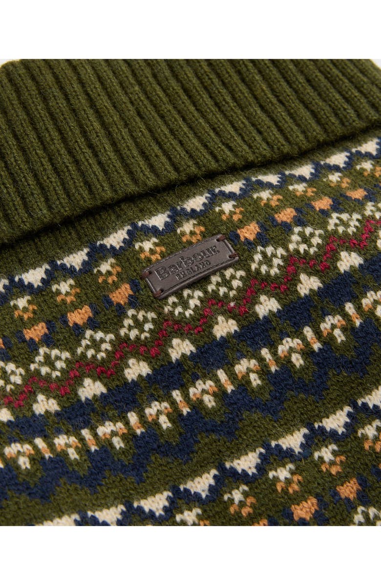 Barbour Fair Isle Dog Sweater, Alternate, color, Olive