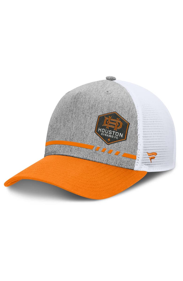 FANATICS Men's Fanatics Heather Gray Houston Dynamo FC Low Block Trucker Adjustable Hat, Main, color, Heather Gray