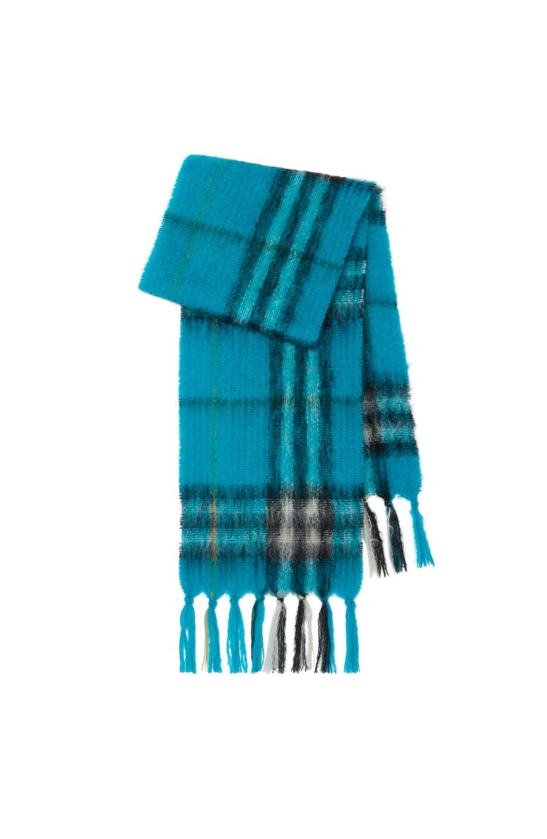 Burberry Check Mohair Wool Scarf, Main, color, Hyacinth