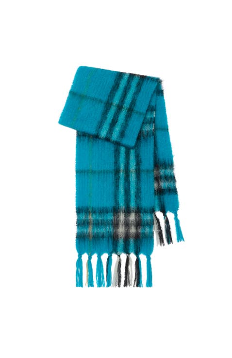 Check Mohair Wool Scarf