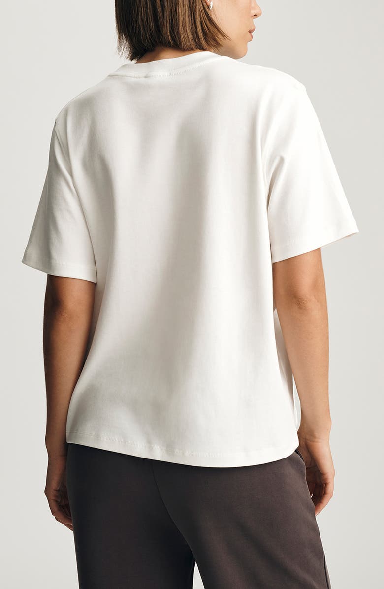 Mavi Jeans Logo Embroidered Crewneck T-Shirt, Alternate, color, Coconut Milk