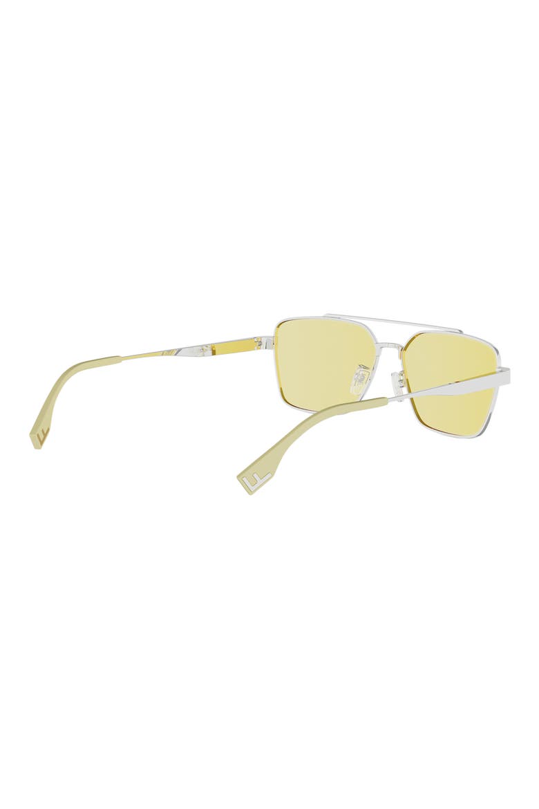 Sky 57mm Rectangular Sunglasses, Alternate, color, SHINY PALLADIUM / ROVIEX
