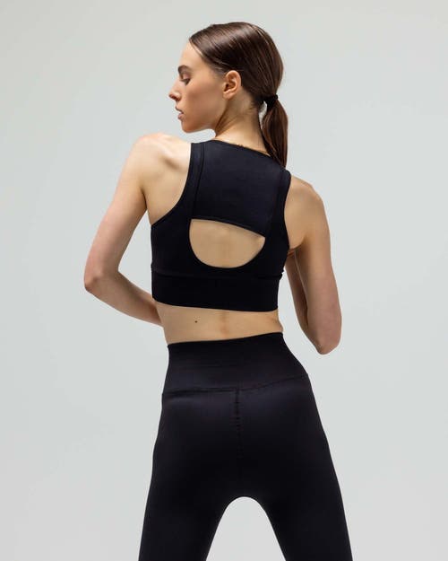 Reformer The Jersey Keyhole Sports Bra W/fused Waist Band In Black