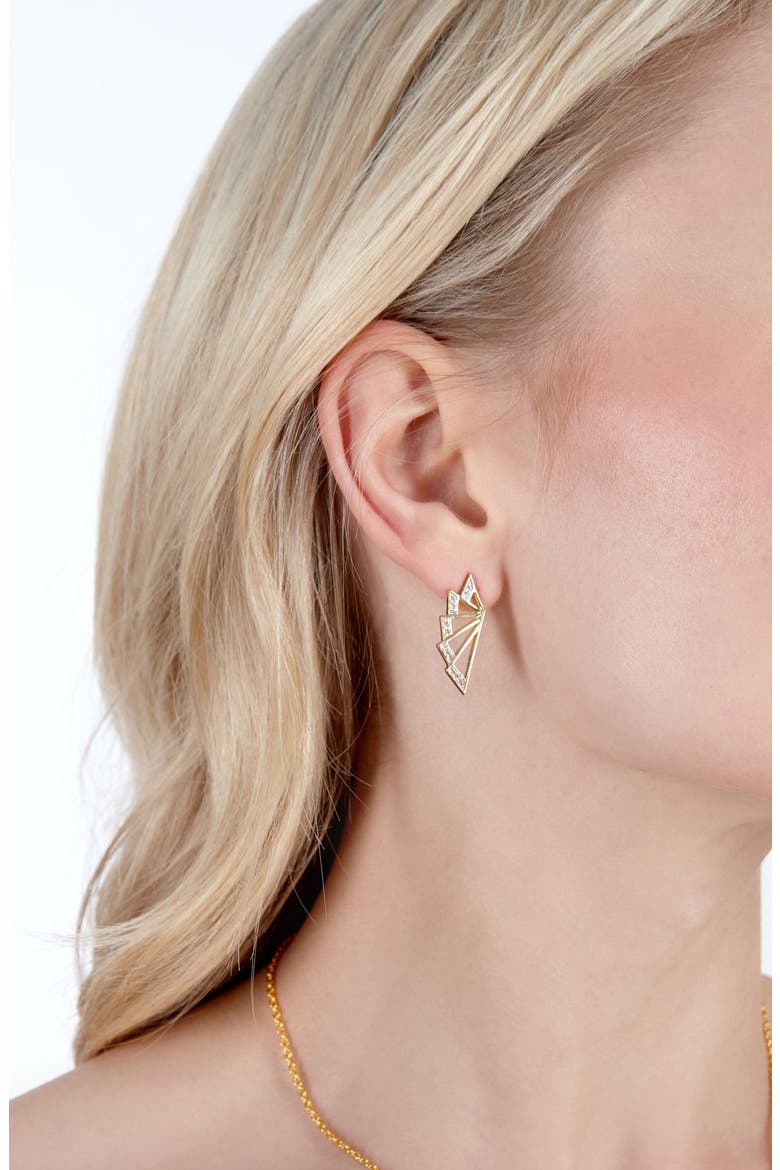 Angel Wing Studs, Alternate, color, Gold