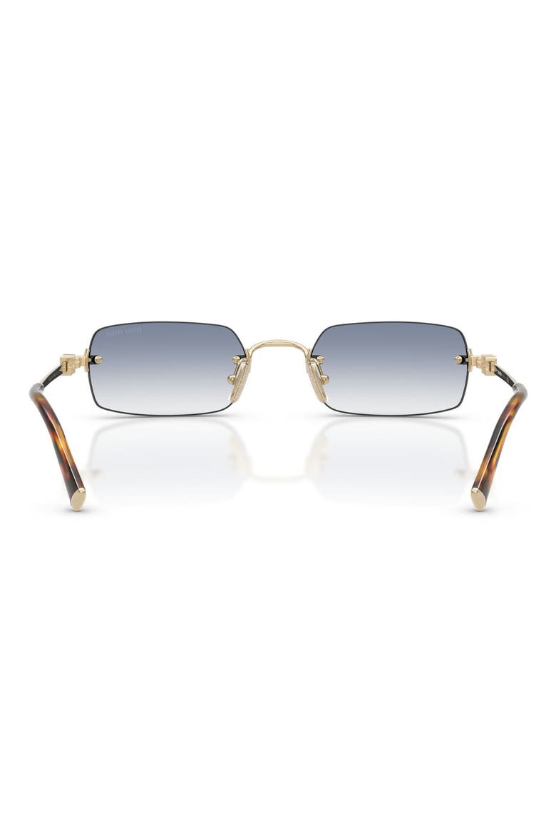 52mm Rectangular Sunglasses, Alternate, color, PALE GOLD / CLEAR / LIGHT BLUE