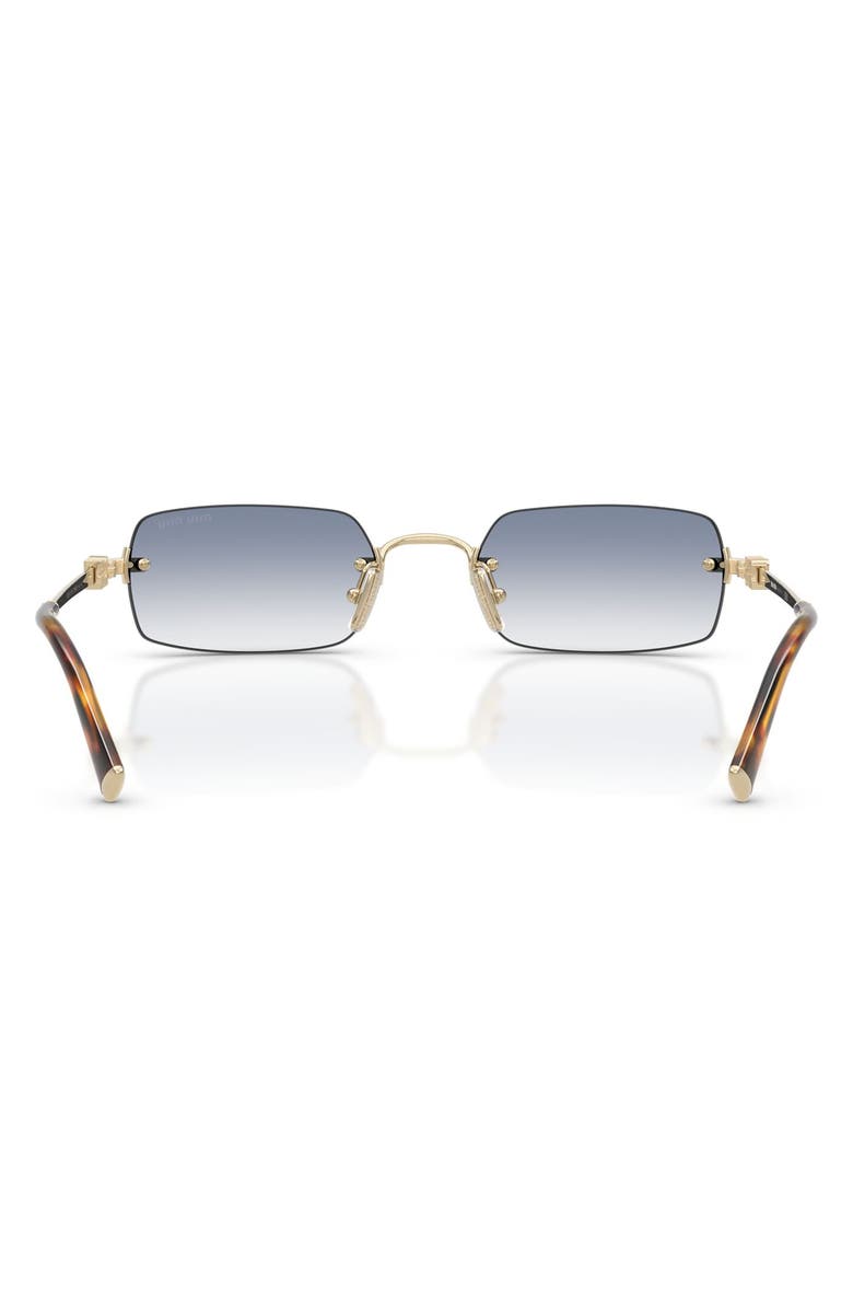 Miu Miu 50mm Rectangular Sunglasses, Alternate, color, Pale Gold / Clear / Light Blue