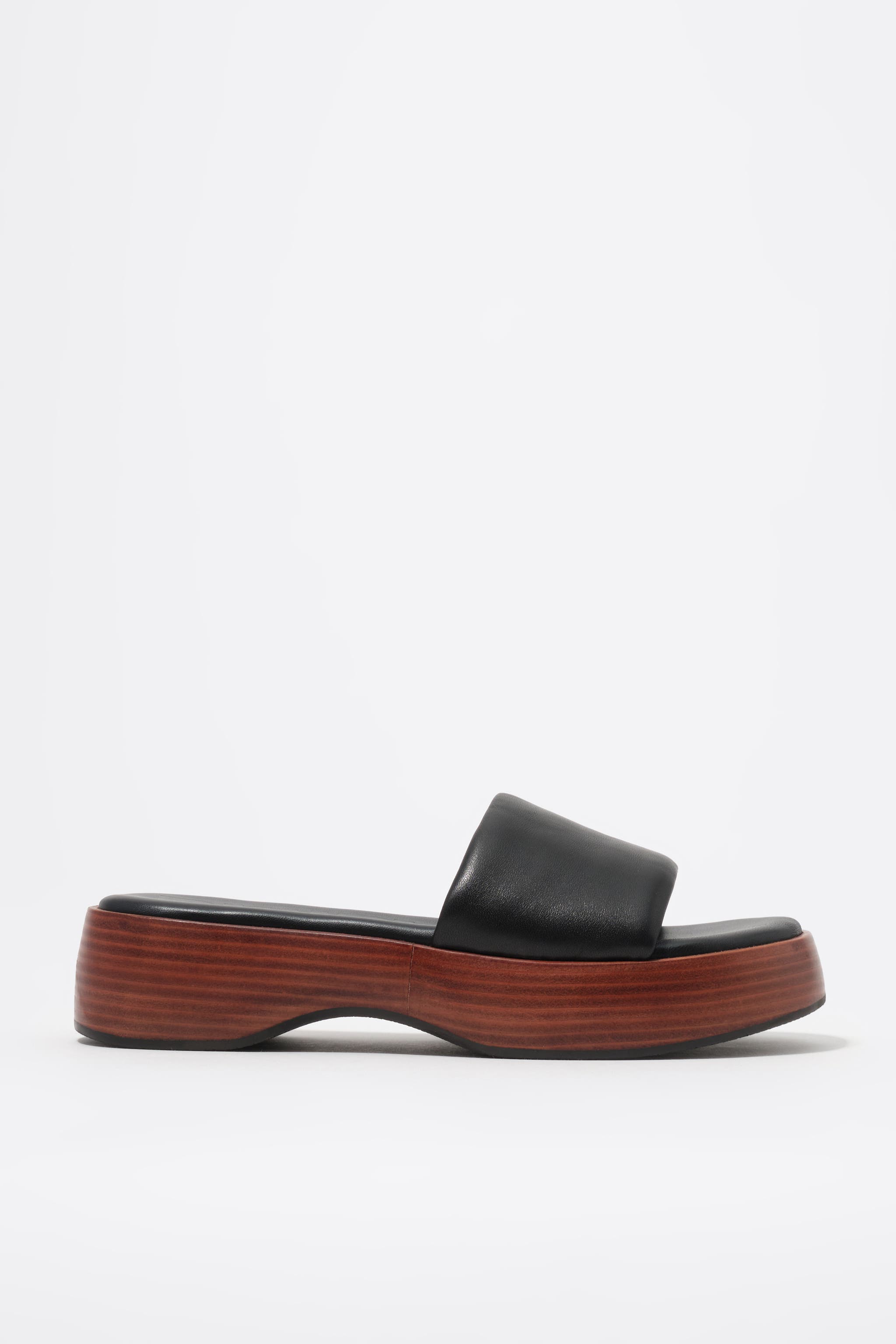 Bimba y Lola Leather Platform Sandals, Main, color, Black