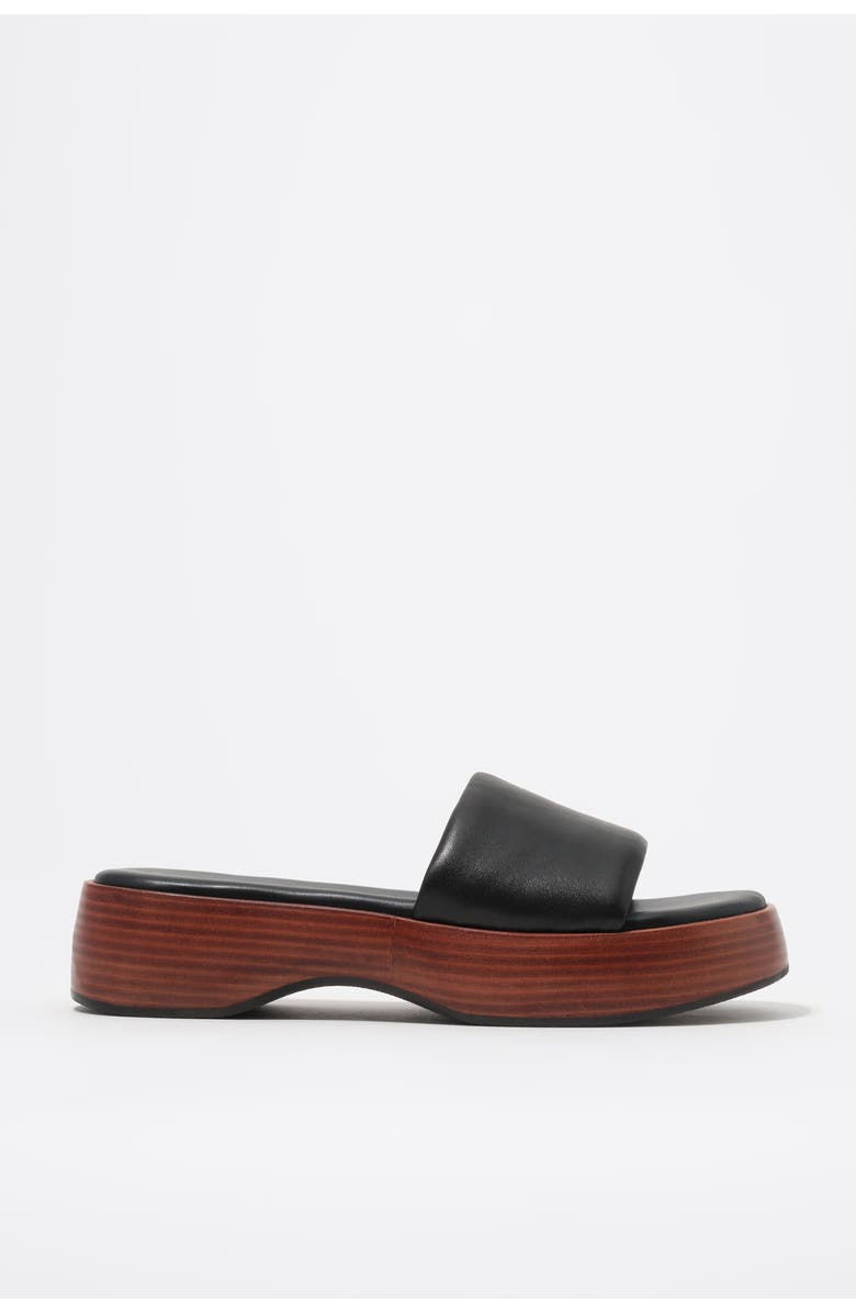 Bimba y Lola Leather Platform Sandals, Main, color, Black