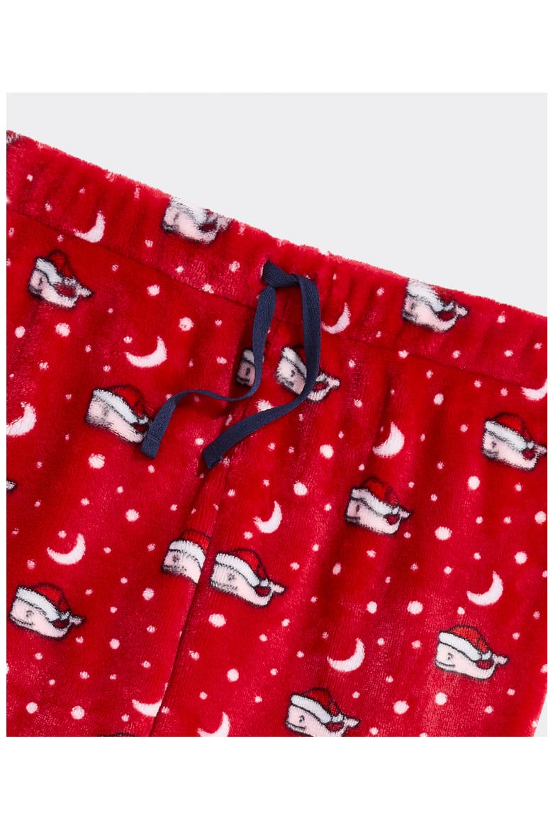 Kids' Print Fleece Sleep Pants, Alternate, color, RED SANTA MOON