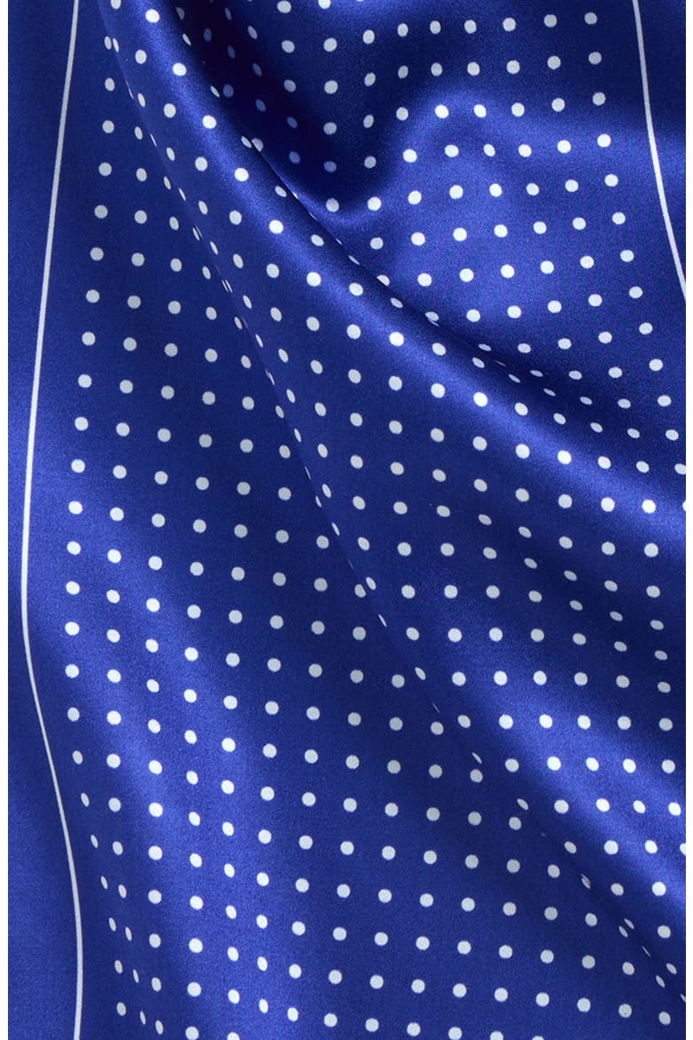 Polka Dot Mulberry Silk Fringe Scarf, Alternate, color, ROYAL BLUE