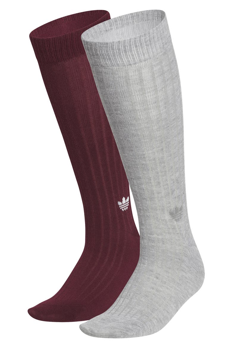 Gender Inclusive Assorted 2-Pack Originals Over the Calf Socks, Main, color, MAROON/ HEATHER GREY