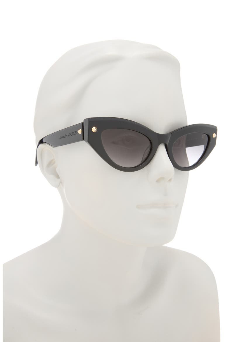52mm Cat Eye Sunglasses, Alternate, color, BLACK BLACK GREY