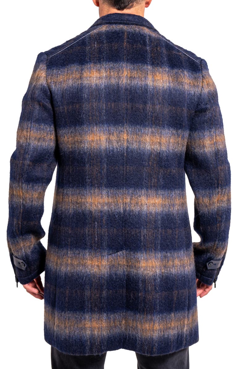 Maceoo Ascension0003 Black Brushed Cotton Blend Peacoat with Dickey, Alternate, color, Black