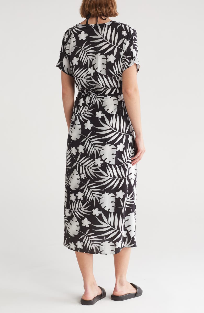 NORDSTROM RACK Floral Short Sleeve Cover-Up Dress, Alternate, color,