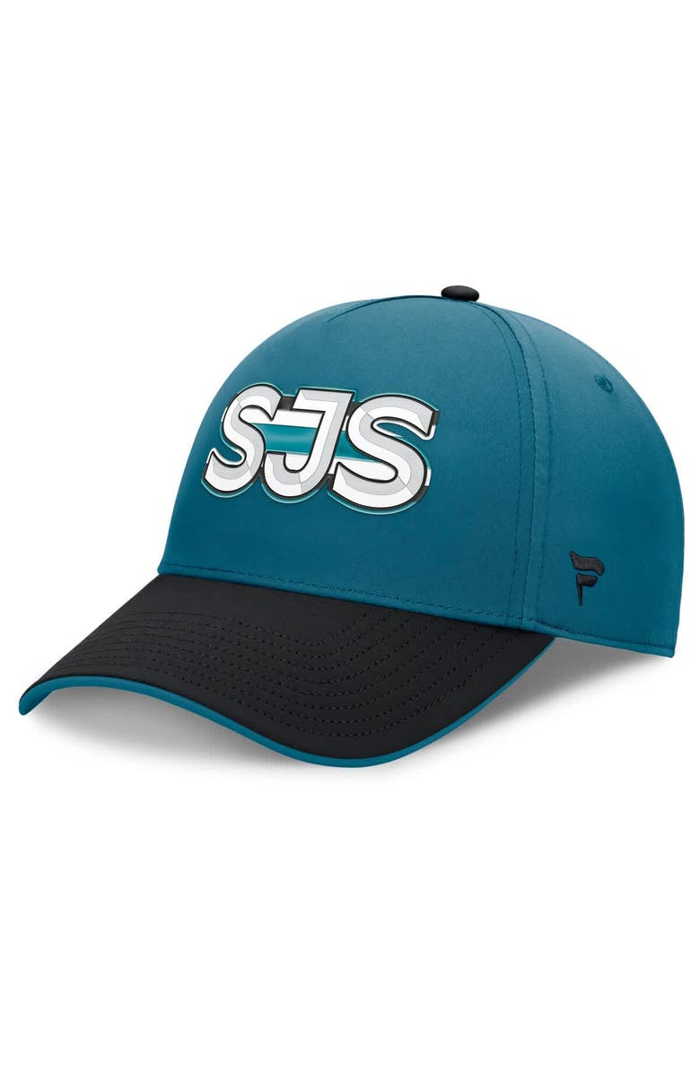 FANATICS Men's Fanatics Teal/Black San Jose Sharks Authentic Pro Rink Team Code Flex Hat, Main, color, Teal