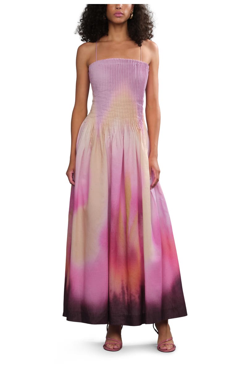 AMUR Grecia pleated dress, Alternate, color, Flora In Focus