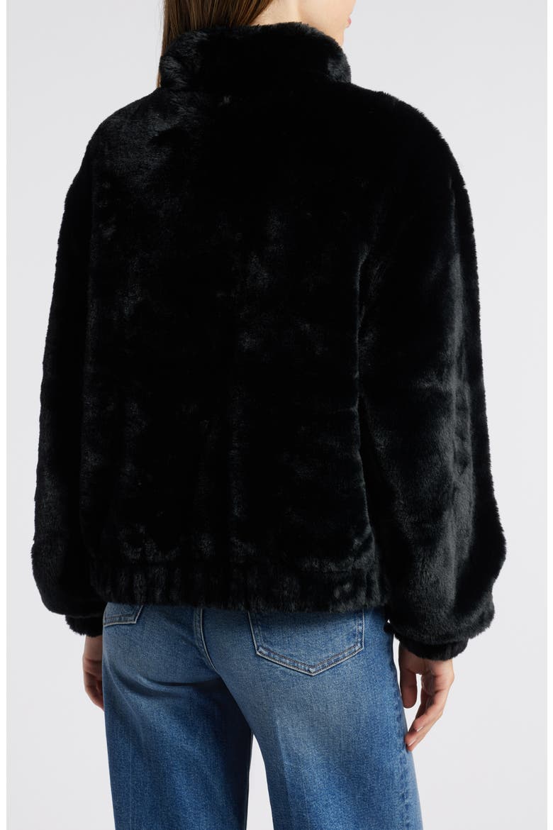Faux Fur Jacket, Alternate, color, BLACK