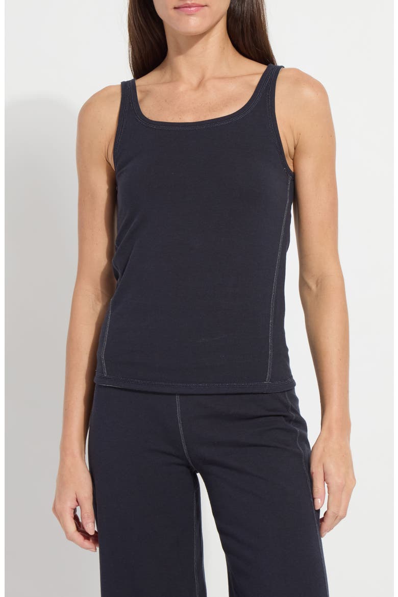 Reversible Cotton Blend Tank, Alternate, color, TRUE NAVY/ GREY MELANGE