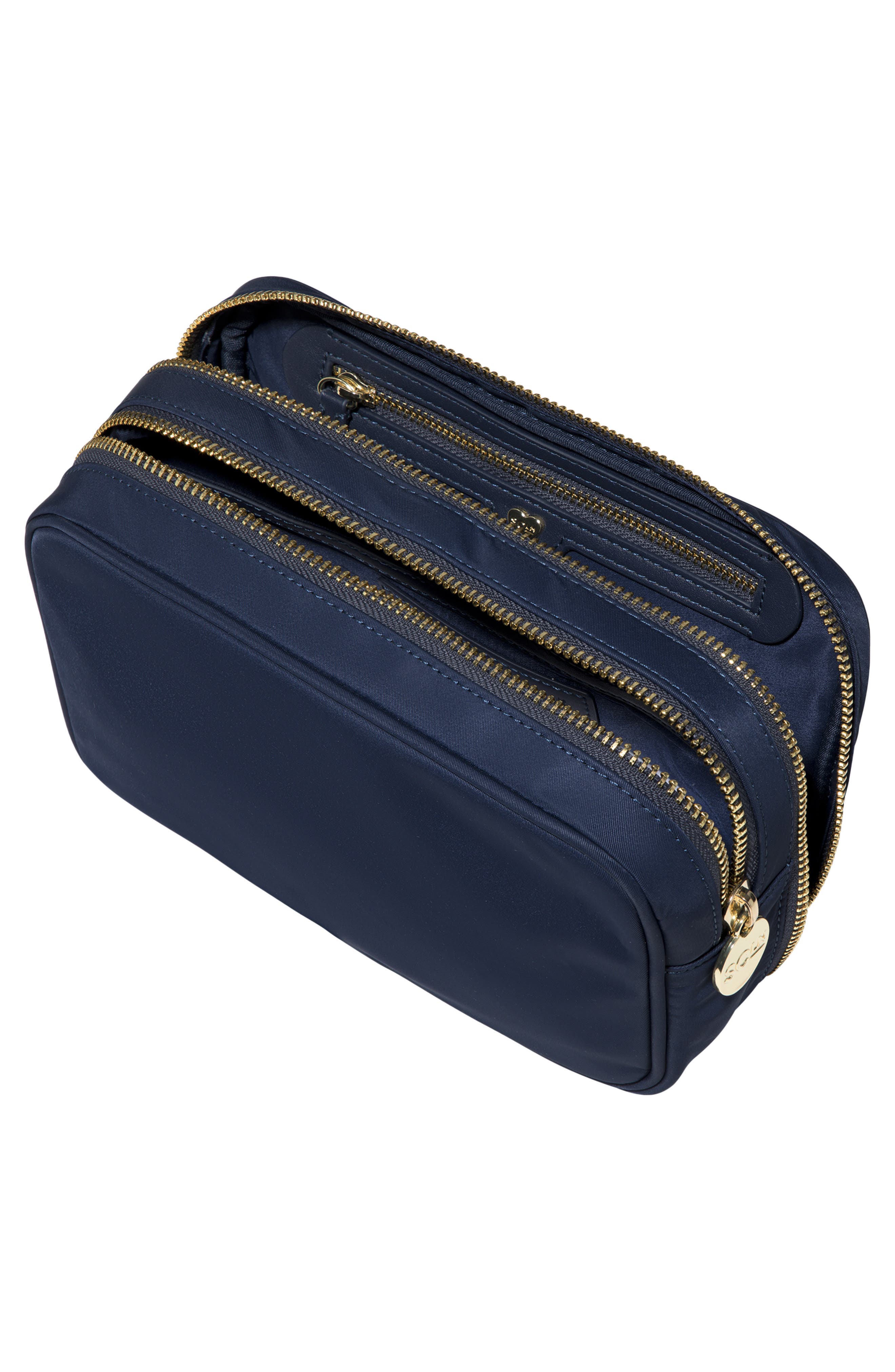 Nylon Double-Zip Pouch, Alternate, color, SAPPHIRE
