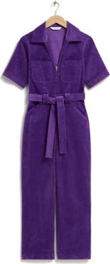 & Other Stories Zip Front Corduroy Jumpsuit