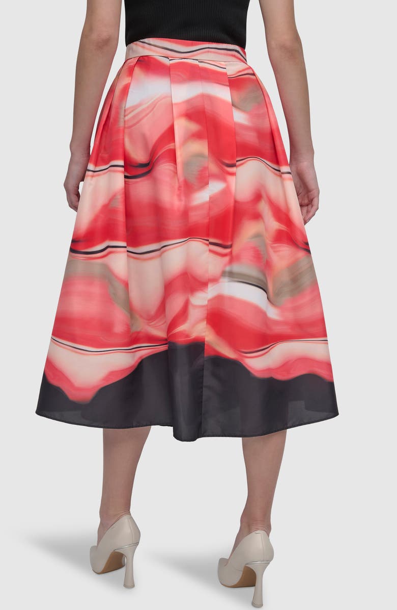 DKNY Front Zip Abstract Print Skirt, Alternate, color, 