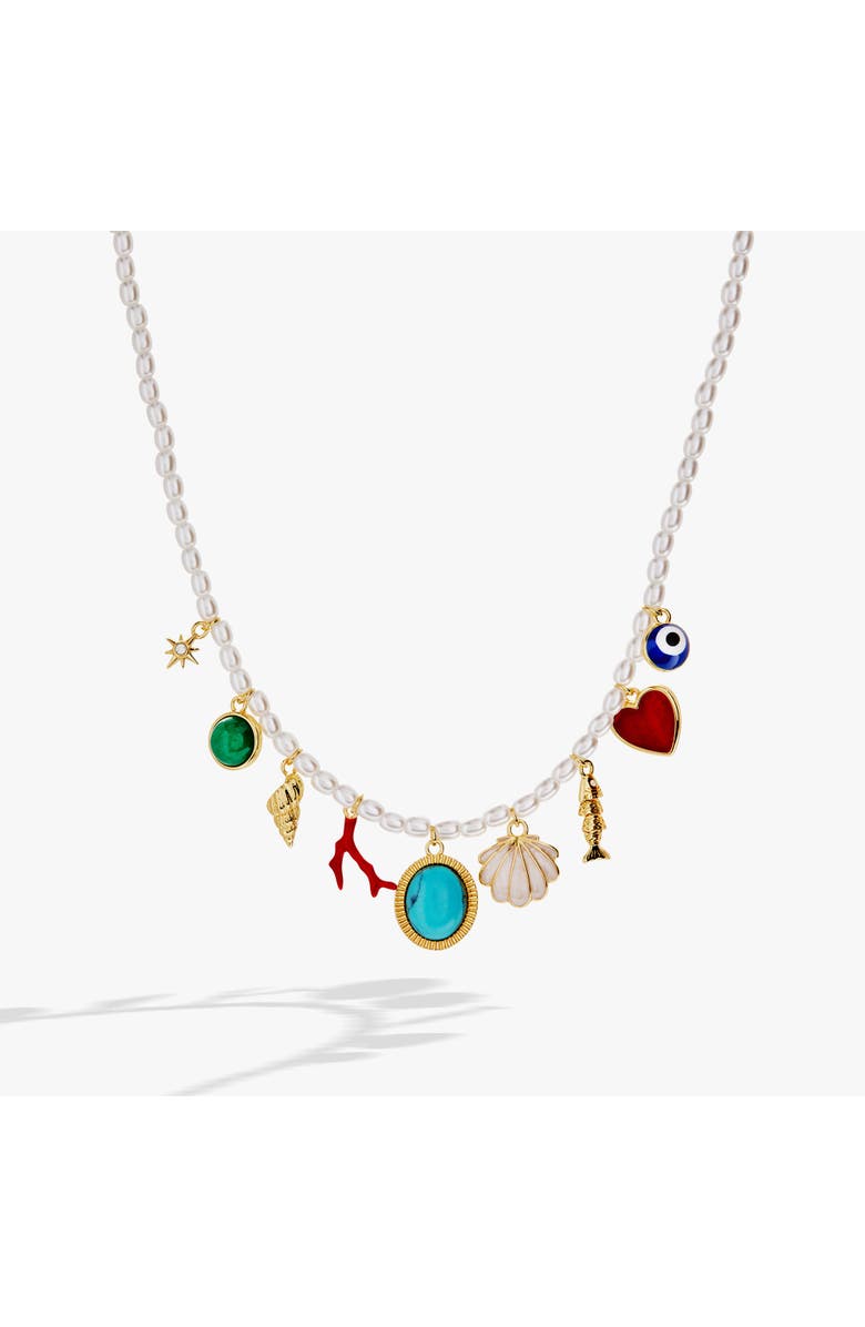 Alex and Ani Moonlight Beach Pearl Charm Necklace, Main, color, Multi