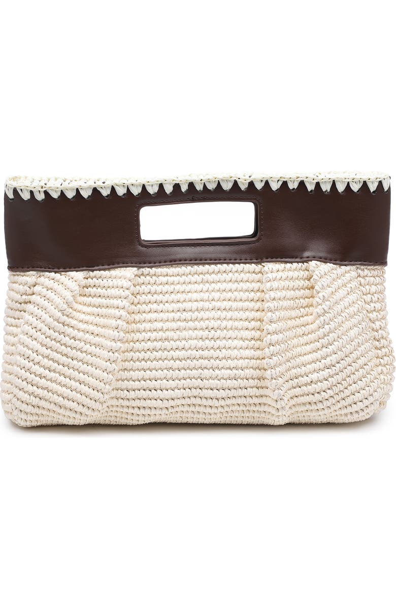 MODA LUXE Straw Crossbody Clutch, Alternate, color, Ivory Coffee