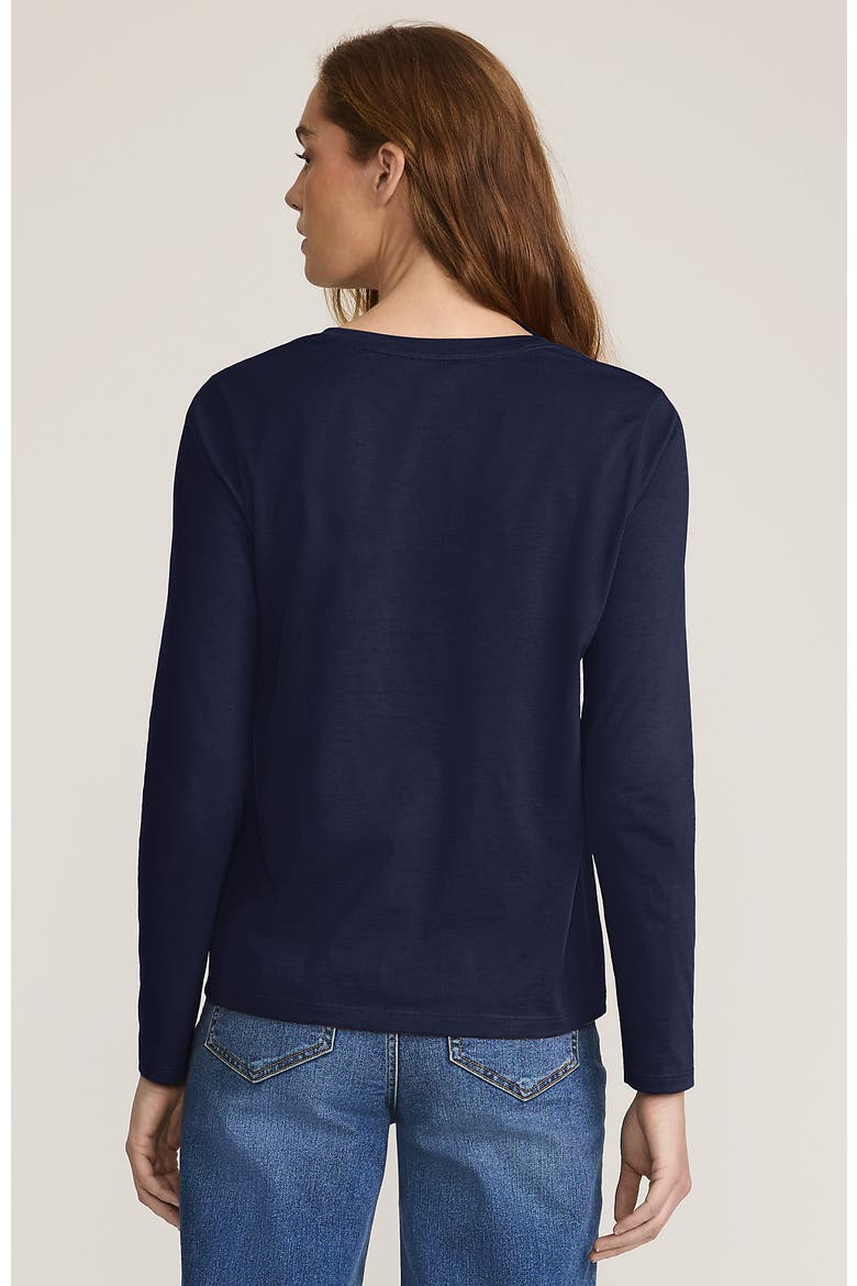 Supima Cotton Long Sleeve V-Neck T-Shirt, Alternate, color, Radiant Navy