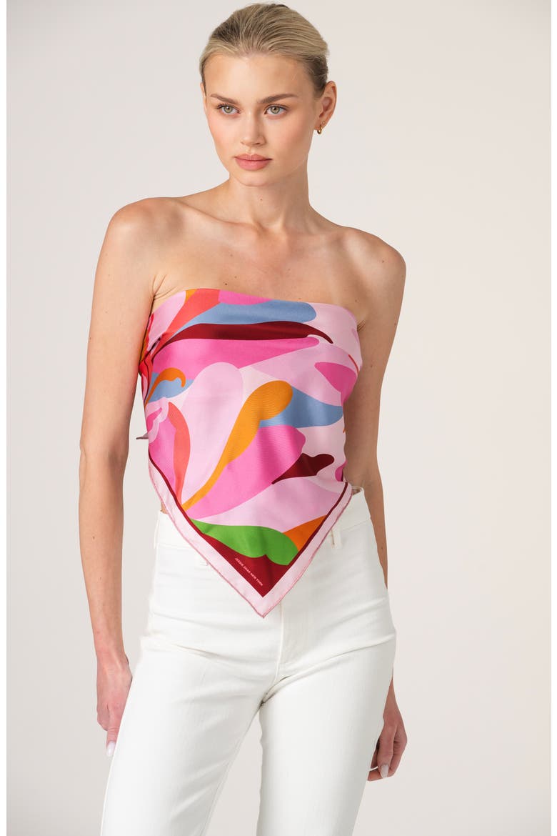Petal Mirage Double Sided Silk Scarf, Alternate, color, Pink