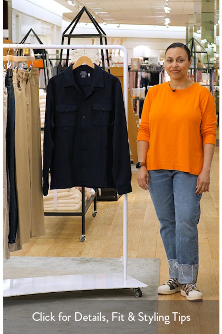 Long Sleeve Double Knit Cotton Blend Camp Shirt video