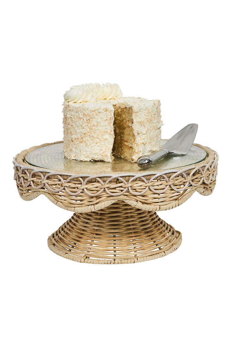 Provence Rattan Cake Stand, Alternate, color, WHITEWASH