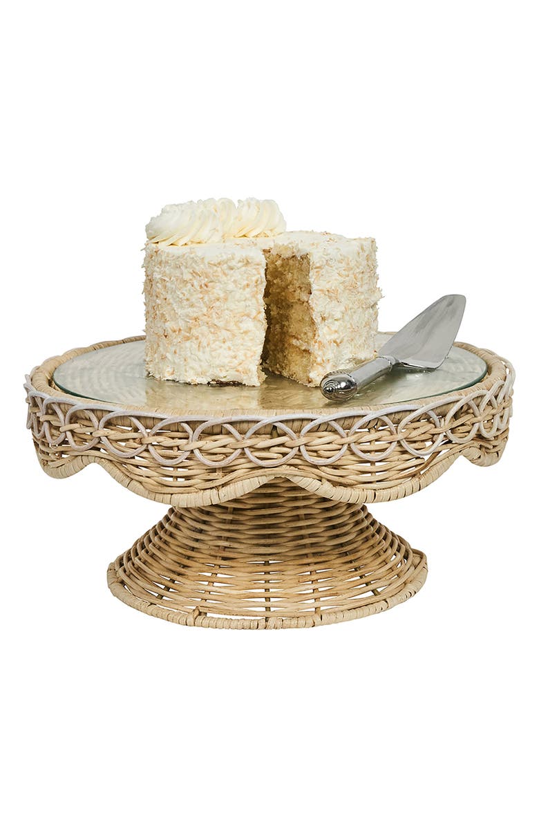 Juliska Provence Rattan Cake Stand, Alternate, color, Whitewash
