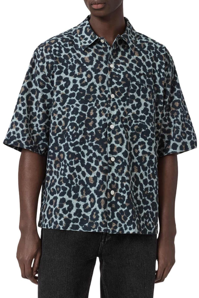Silesia Leo Short Sleeve Button-Up Shirt, Main, color, SOFT ASH GREY