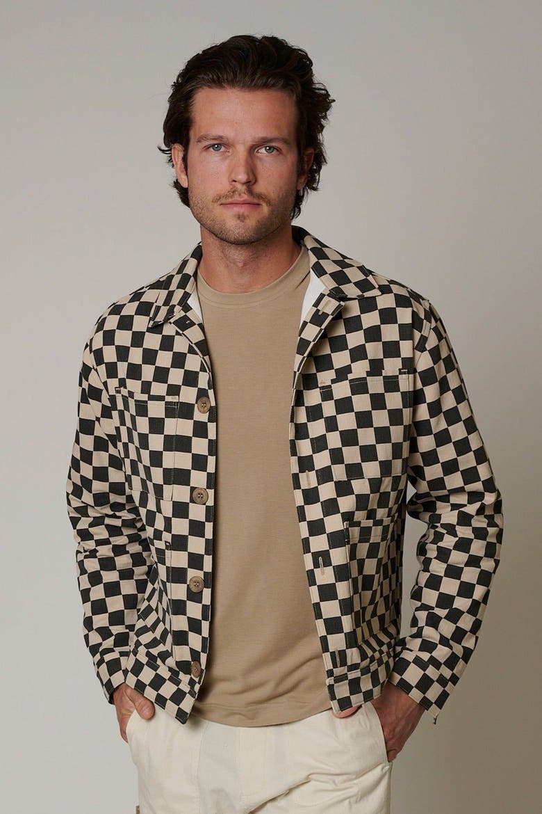 Checkmate Ranch Jacket, Main, color, Beige Checkered
