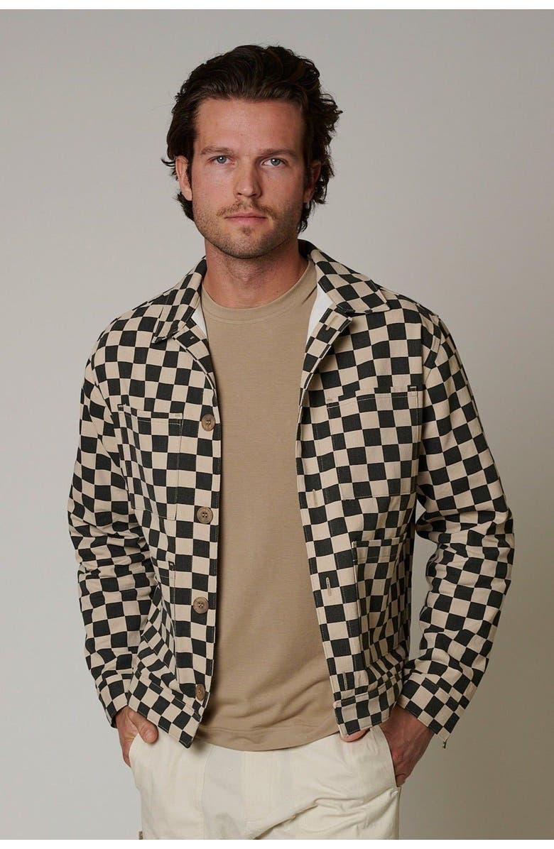 LEISURE LAB Checkmate Ranch Jacket, Main, color, Beige Checkered