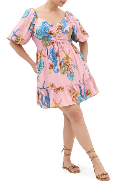 Giselle Seahorse Print Minidress (Plus)
