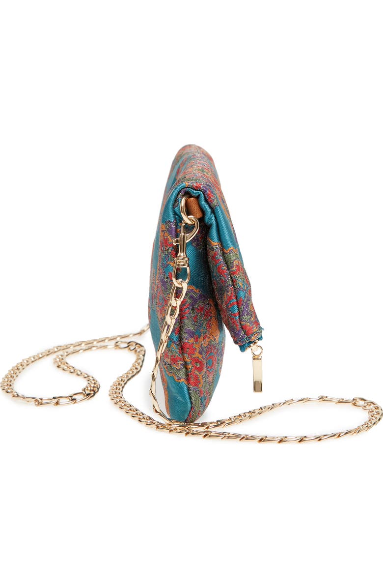 Sole Society Floral Jacquard Foldover Clutch, Alternate, color,