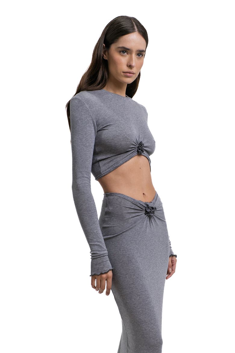 Papper Ripple Crop T Shirt, Main, color, Grey